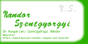 nandor szentgyorgyi business card
